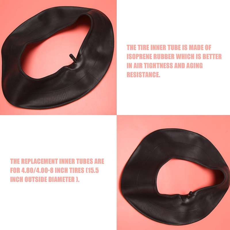 2Pcs 4.80/4.00-8 Inch Tire Inner Tubes for Heavy Duty Cart,Like Hand Trucks, Garden Carts,Mowers and