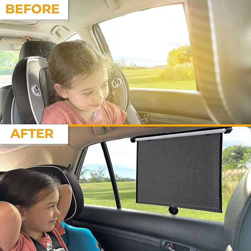 2pcs 40x45cm Protection Car Retractable Car Shade Side Sunproof Car Cover Sunshade Window Cover Cur