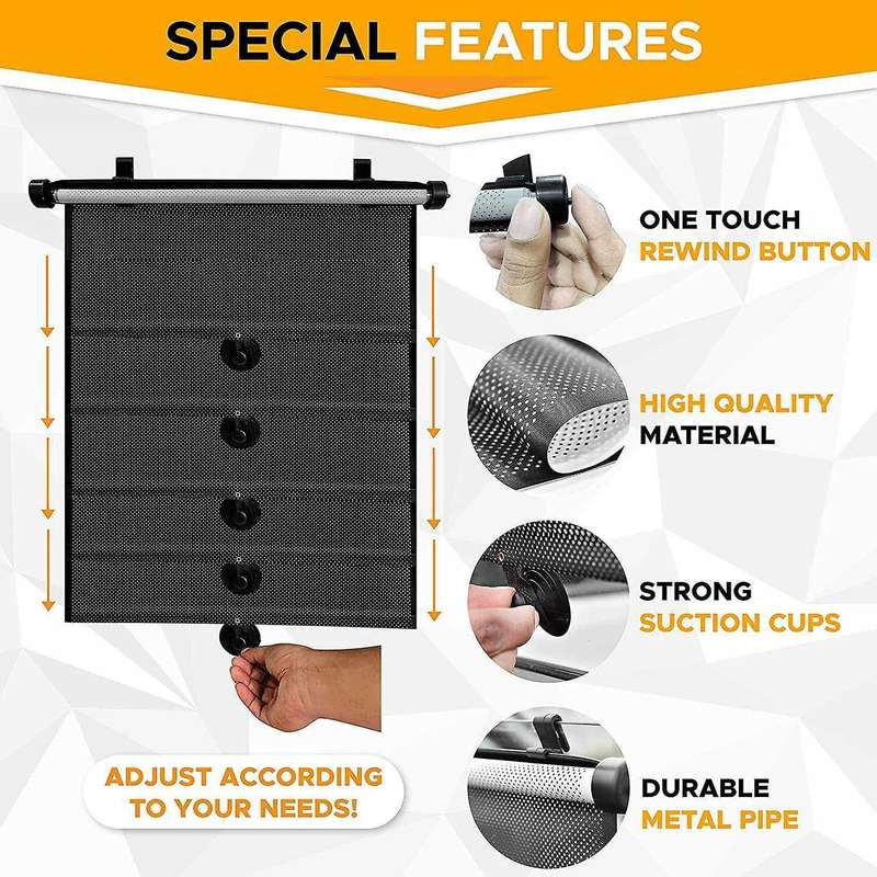 2pcs 40x45cm Protection Car Retractable Car Shade Side Sunproof Car Cover Sunshade Window Cover Cur