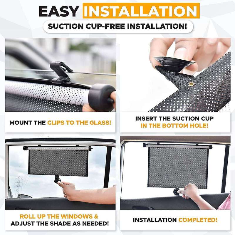 2pcs 40x45cm Protection Car Retractable Car Shade Side Sunproof Car Cover Sunshade Window Cover Cur