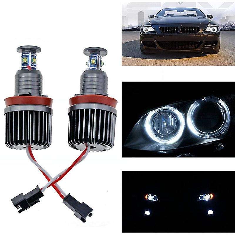 2Pcs 40W H8 LED Error Free Angel Eyes Light Headlight Lamp for - E90 E92 E82 E60 E70 X5 E71 X6 Fog L