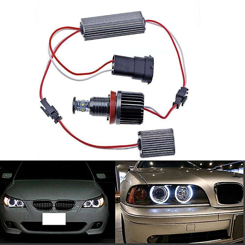 2Pcs 40W H8 LED Error Free Angel Eyes Light Headlight Lamp for - E90 E92 E82 E60 E70 X5 E71 X6 Fog L