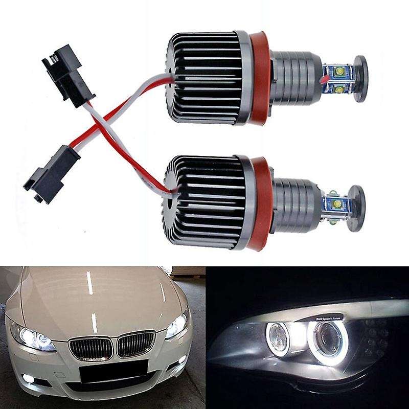 2Pcs 40W H8 LED Error Free Angel Eyes Light Headlight Lamp for - E90 E92 E82 E60 E70 X5 E71 X6 Fog L