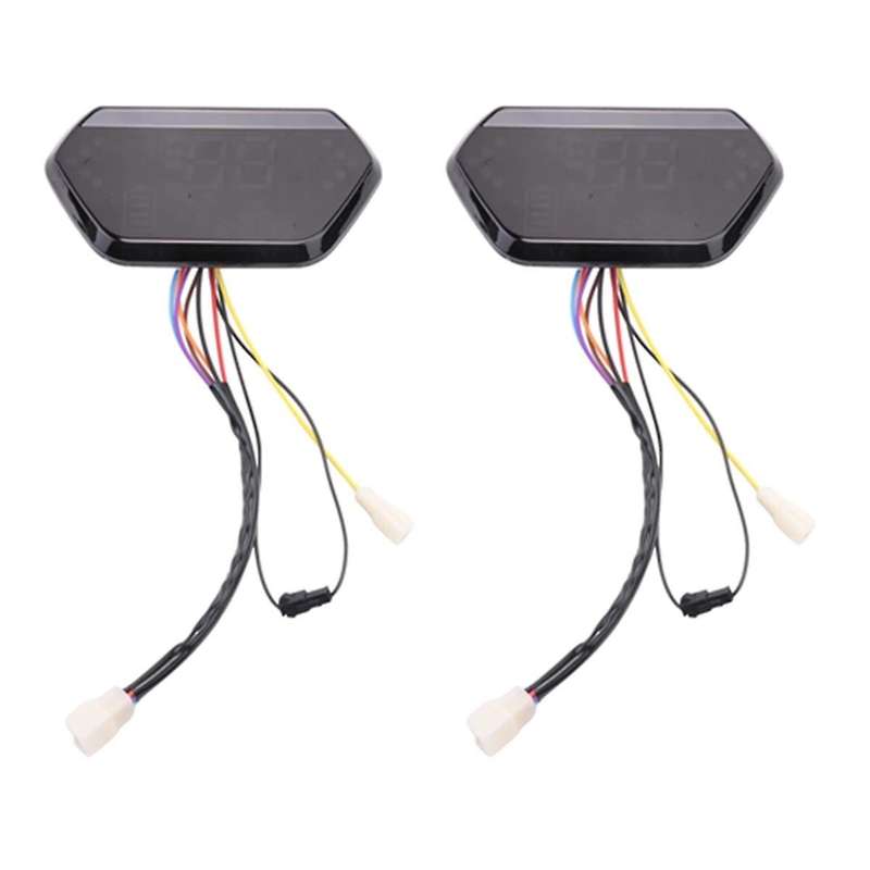 2pcs 48v/60v Motorcycle Odometer Digital Lcd Display Tachometer Lcd Speedometer for Electric Motorcy