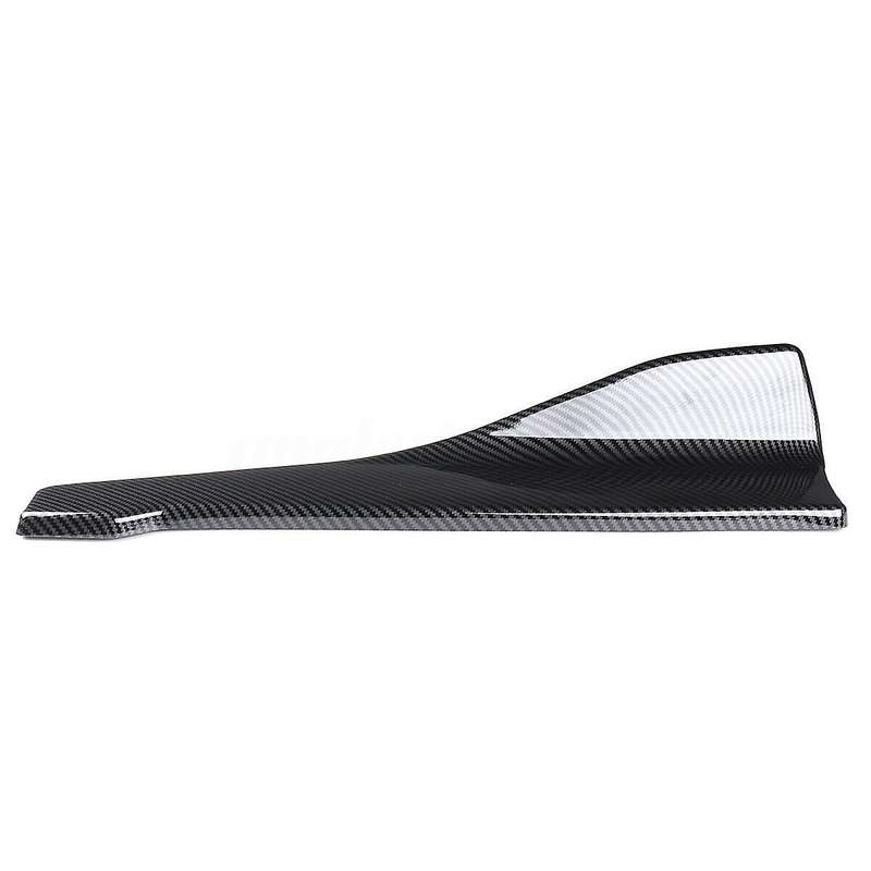 2Pcs 48cm Carbon Fiber ABS Rear Bumper Protector Diffuser Lip Splitter Apron Spoiler Side Skirt Univ