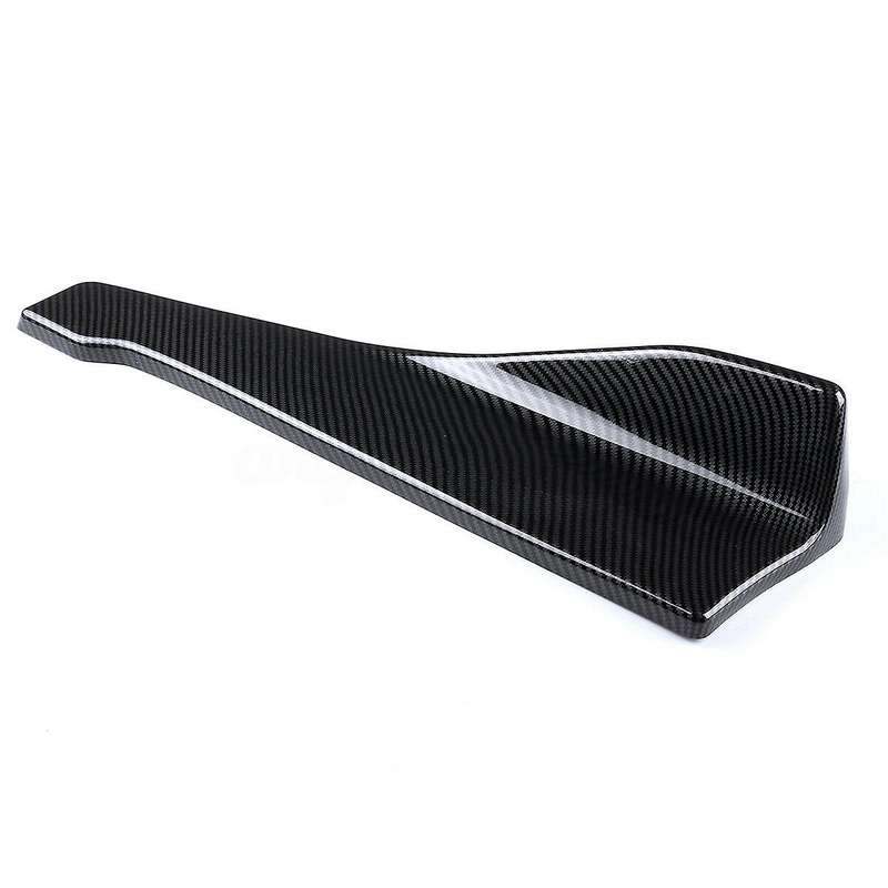 2Pcs 48cm Carbon Fiber ABS Rear Bumper Protector Diffuser Lip Splitter Apron Spoiler Side Skirt Univ