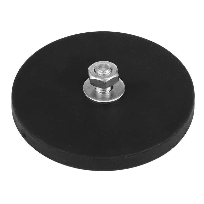 2pcs 45kg Powerful Neodymium Magnet Disc Rubber Costed D88x8mm M8 Thread Surface Protecting Led Lig