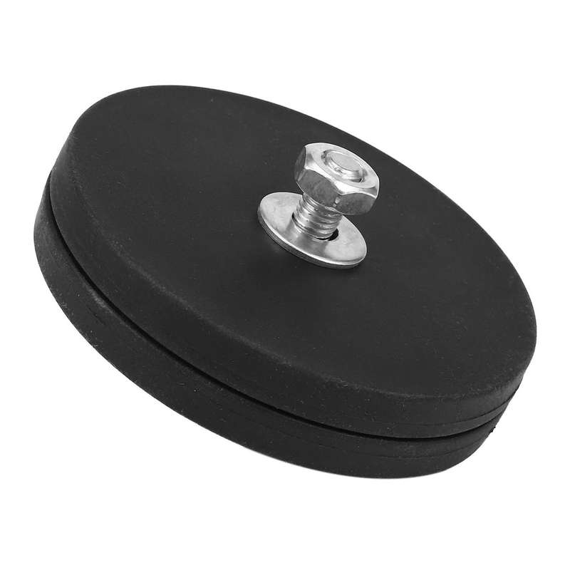 2pcs 45kg Powerful Neodymium Magnet Disc Rubber Costed D88x8mm M8 Thread Surface Protecting Led Lig