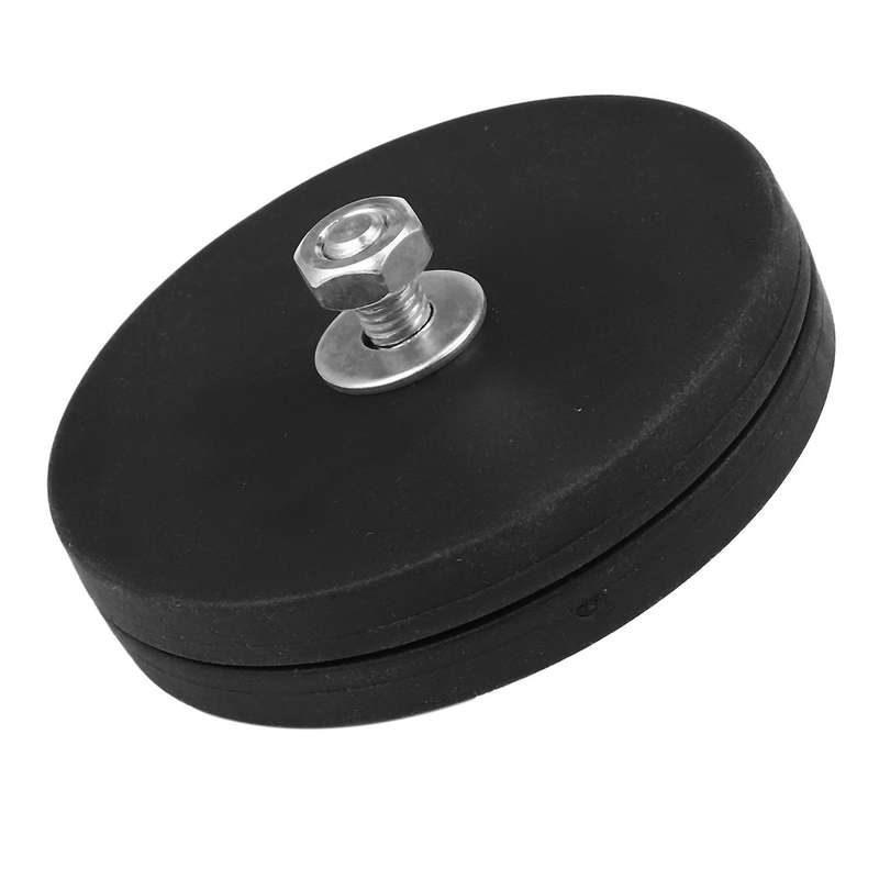 2pcs 45kg Powerful Neodymium Magnet Disc Rubber Costed D88x8mm M8 Thread Surface Protecting Led Lig