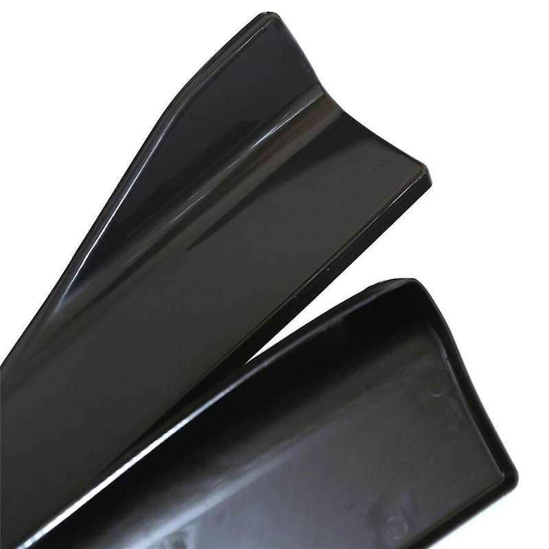 2Pcs 48cm Glossy Black ABS Rear Bumper Protector Diffuser Lip Splitter Apron Spoiler Side Skirt Univ