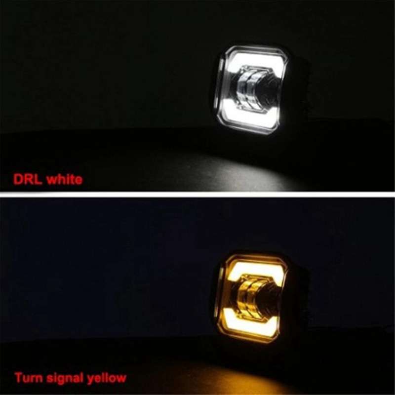 2pcs 5 Inch Car Led Work Lights Angel Eyes Square Spotlights Front Bumper Mesh Fog Lights for Wrangl