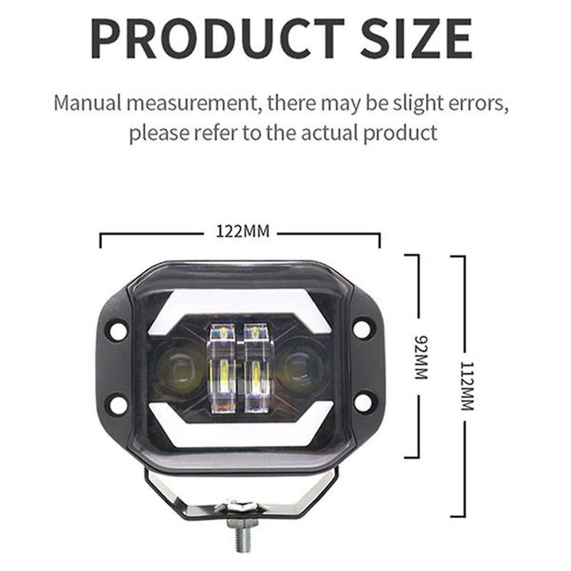 2pcs 5 Inch Car Led Work Lights Angel Eyes Square Spotlights Front Bumper Mesh Fog Lights for Wrangl