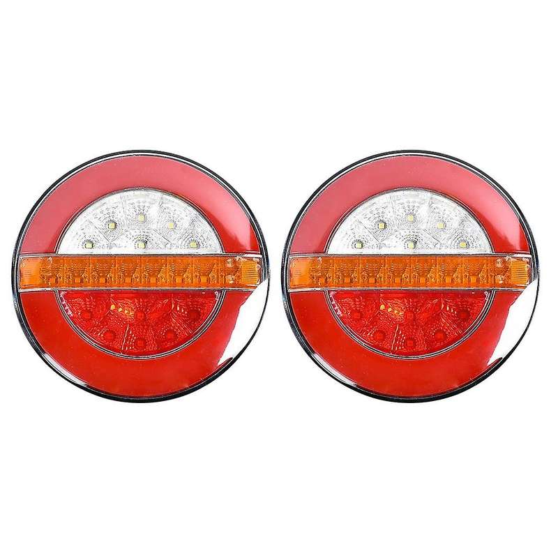 2Pcs 4Inch LED Trailer 24V Truck Tail Light Brake Light Car DRL Flow Turn Signal Lamp Strobe Light W