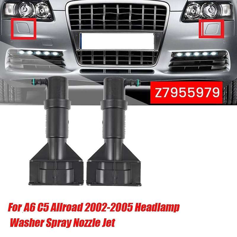 2pcs 4z7955979 Front Bumper Headlight Washer Nozzle for A6 C5 Allroad 02-05 Head Light Lamp Washer S