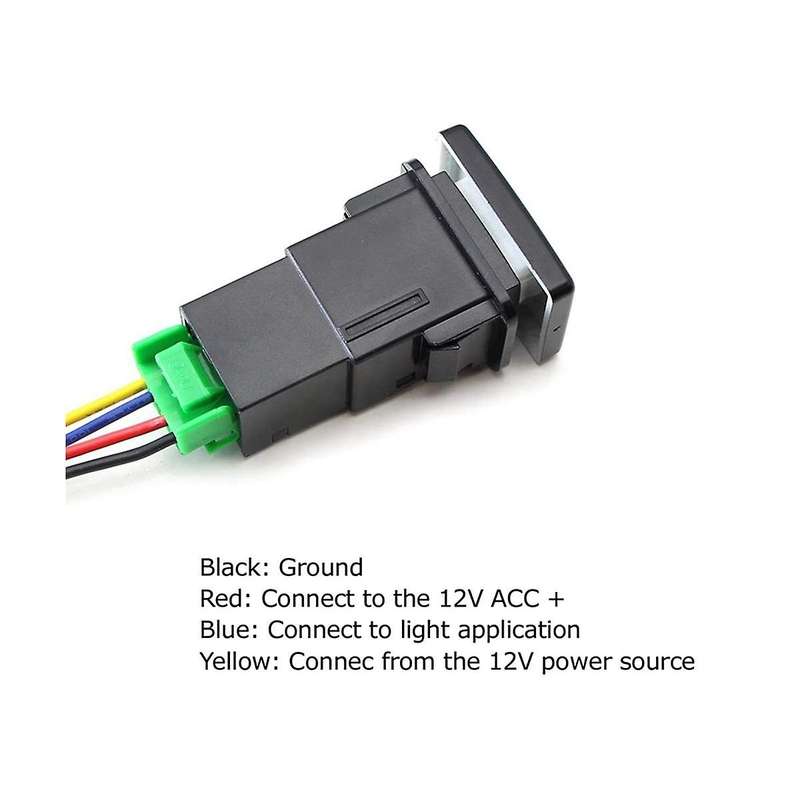 2pcs 4-pole 12v Push Button Switch with Led Background Indicator Lights for Fog Lights Drl Led Ligh