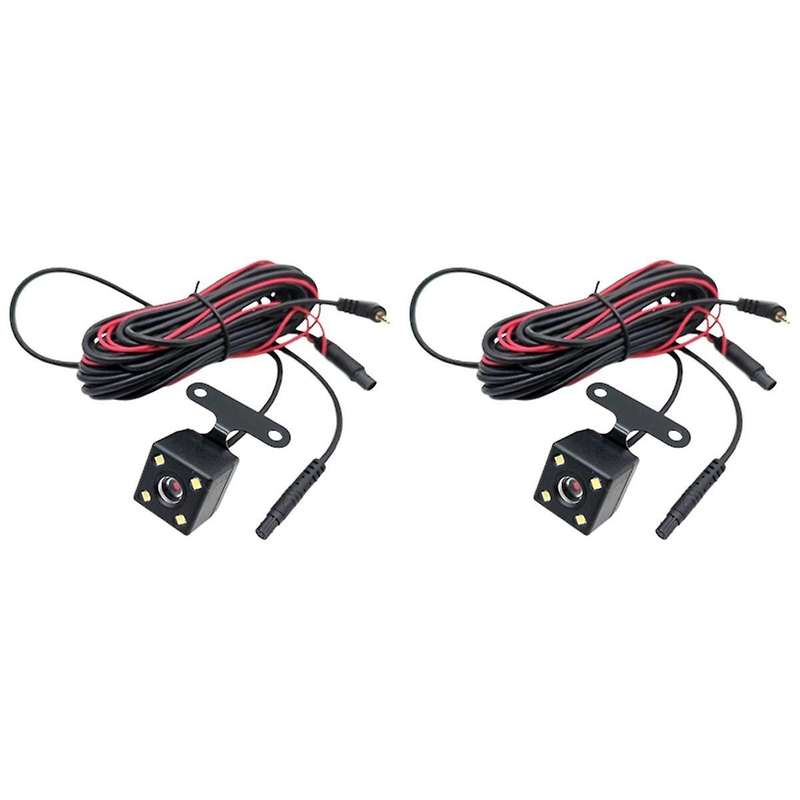 2pcs 5 Pin Car Rear View Camera Reverse 170 Degree Wide Angle Recording Parking Waterproof Night Vis
