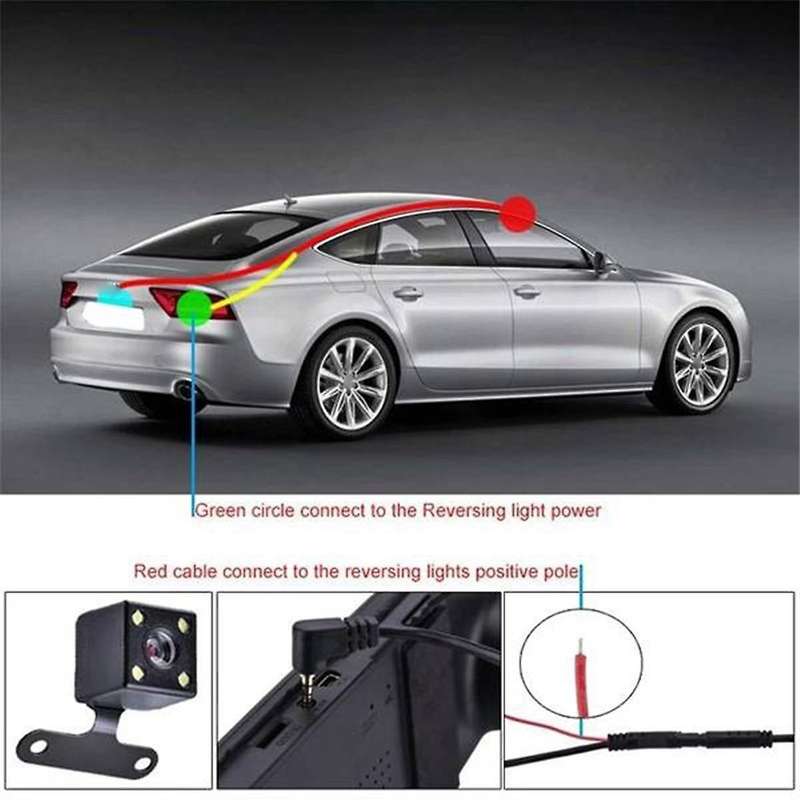 2pcs 5 Pin Car Rear View Camera Reverse 170 Degree Wide Angle Recording Parking Waterproof Night Vis