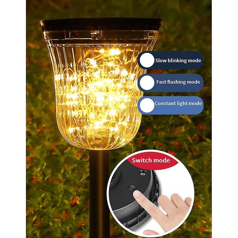 2PCS 50LED Solar Garden Lights- New LED Solar Path Lights, Waterproof,Outdoor Solar for Garden, Path