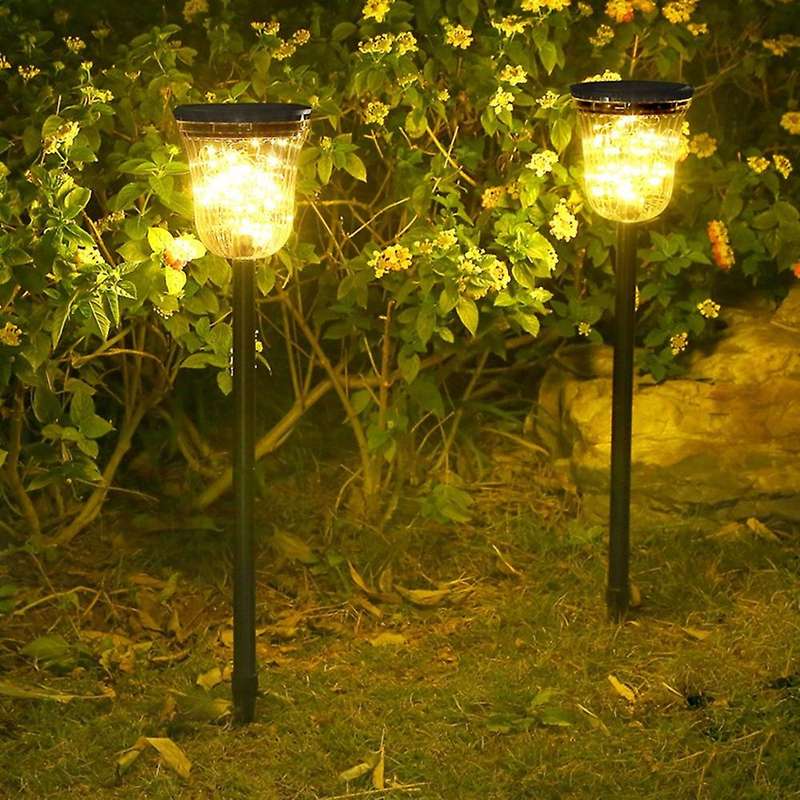 2PCS 50LED Solar Garden Lights- New LED Solar Path Lights, Waterproof,Outdoor Solar for Garden, Path
