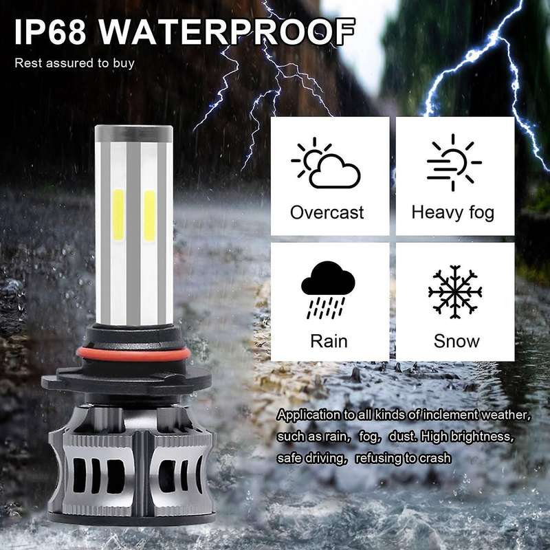 2PCS 6 Sides LED Headlight Kit 9005 High Low Beam DOB LED Bulb Car Lighting 3000K 6000K 8000K Three