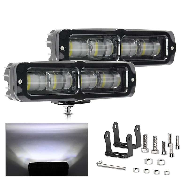 2PCS 6 Inch LED Light Bar, 80W Fog Light Off Road Lights Work Light Bar for Truck SUV ATV Boat Moto