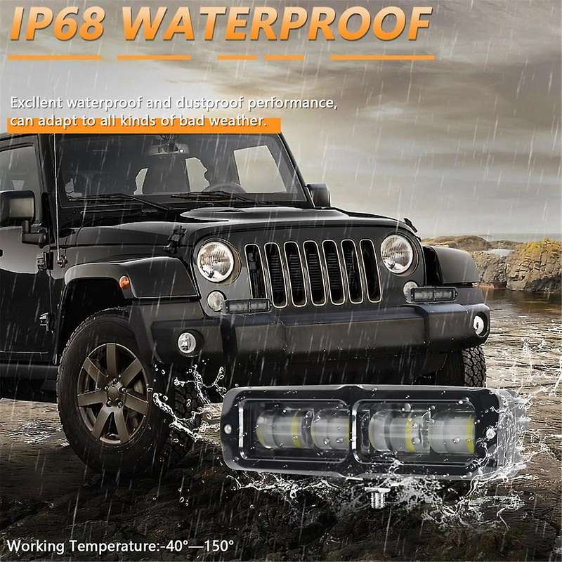 2PCS 6 Inch LED Light Bar, 80W Fog Light Off Road Lights Work Light Bar for Truck SUV ATV Boat Moto