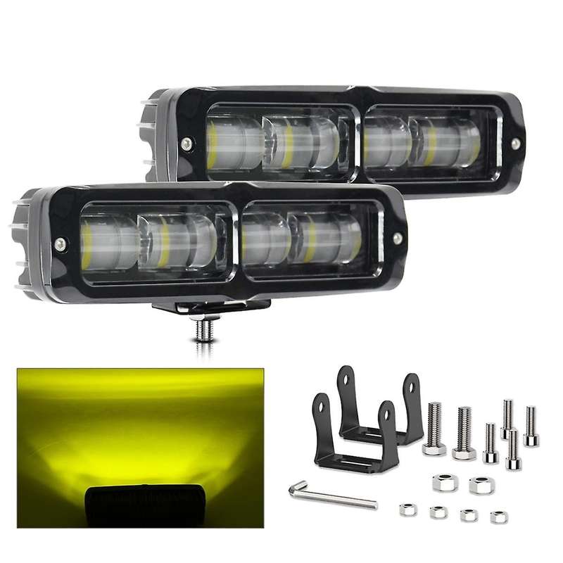 2PCS 6 Inch LED Light Bar, 80W Fog Light Off Road Lights Work Light Bar for Truck SUV ATV Boat Motor