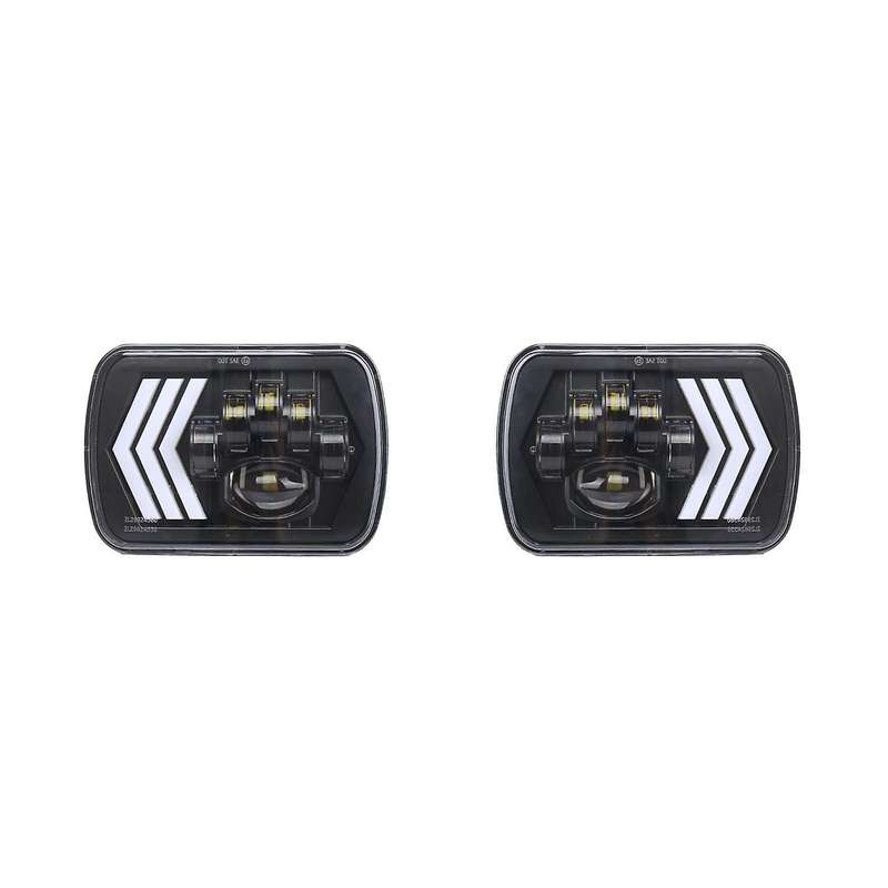2Pcs 5X7 Inch LED Headlight Angel Eye,55W 4800Lm H4 Wiring Harness Headlight for S10 Express Van for