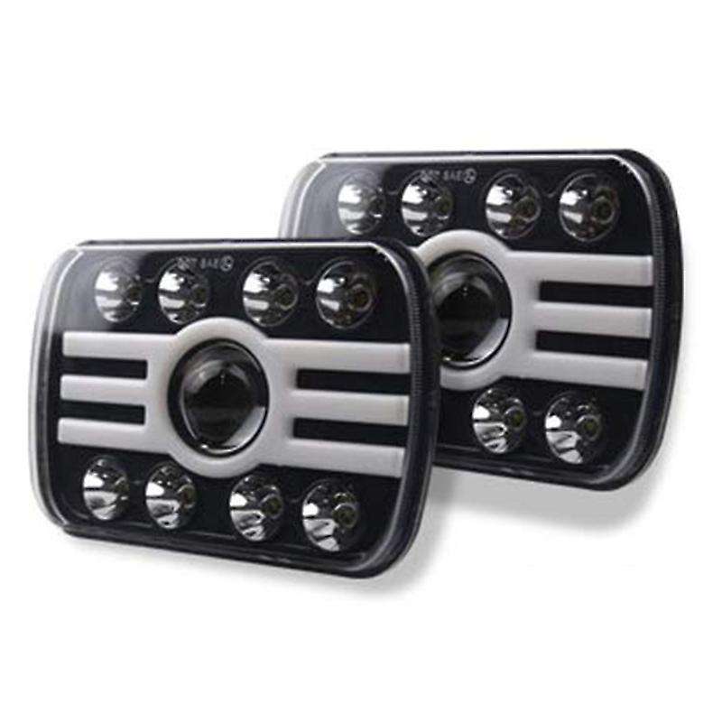 2PCS 5X7 7X6 Inch LED Headlight Angel Eye with 8 Lens, 500W 30000LM Working Headlight for