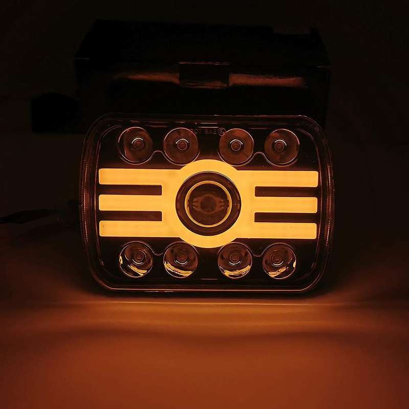 2PCS 5X7 7X6 Inch LED Headlight Angel Eye with 8 Lens, 500W 30000LM Working Headlight for