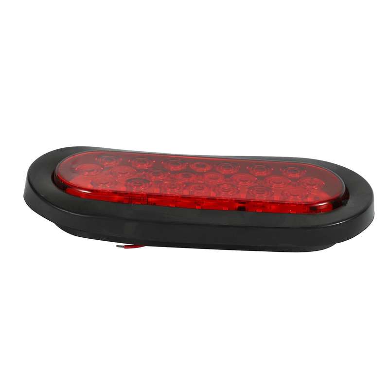 2Pcs 6 Inch Oval Red 22 LED Truck Taillight Transparent Reversing Tail Light for Truck Trailer Warni