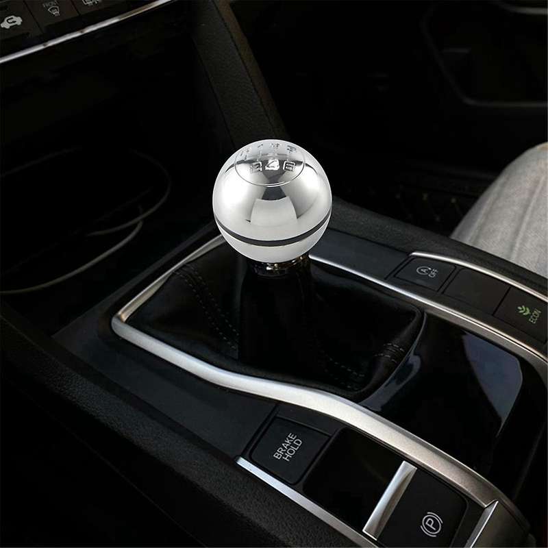 2pcs 6 Speed Car Manual Gear Shift Knob Bright Lever Shifter Stick Hand Ball for 2010-on