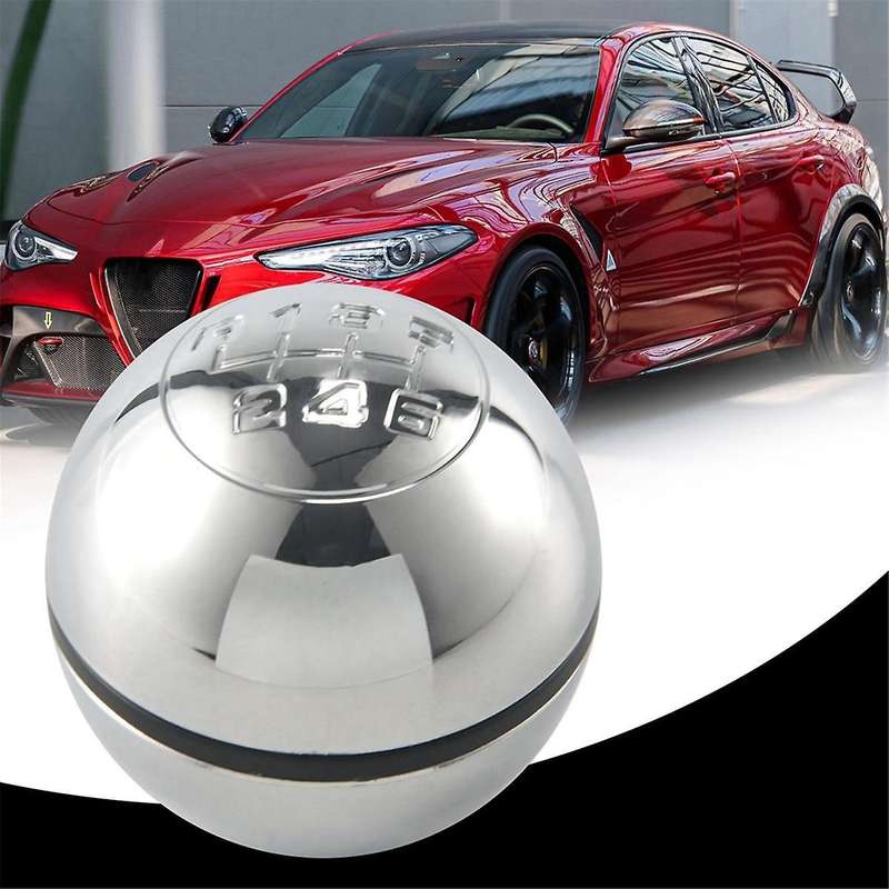 2pcs 6 Speed Car Manual Gear Shift Knob Bright Lever Shifter Stick Hand Ball for 2010-on