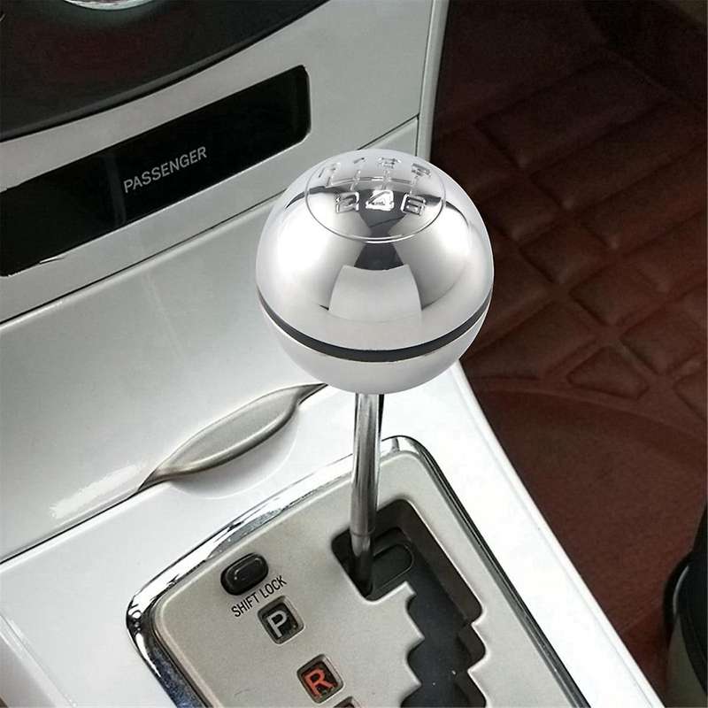 2pcs 6 Speed Car Manual Gear Shift Knob Bright Lever Shifter Stick Hand Ball for 2010-on