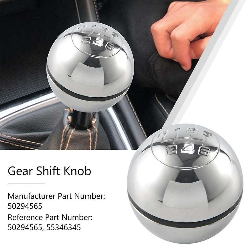 2pcs 6 Speed Car Manual Gear Shift Knob Bright Lever Shifter Stick Hand Ball for 2010-on