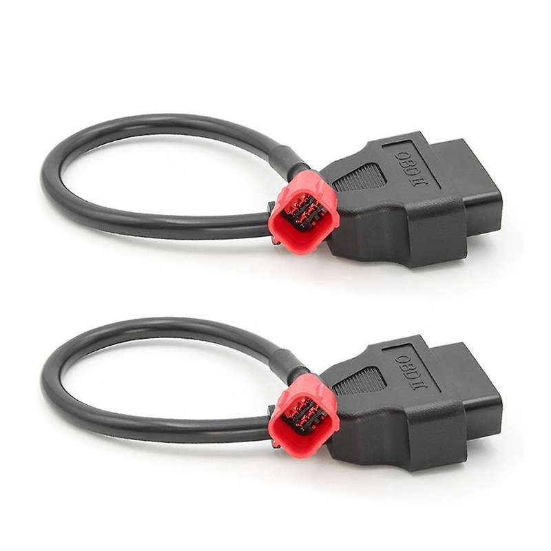 2pcs 6 to 16 Pin Motorcycle Obd Adaptors Obd2 Diagnostic Cable Extension Connectors For