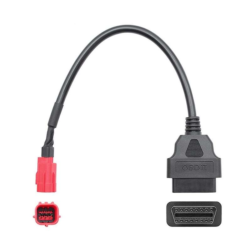 2pcs 6 to 16 Pin Motorcycle Obd Adaptors Obd2 Diagnostic Cable Extension Connectors For