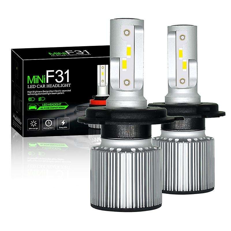 2Pcs 6000K Csp Car Led Headlight Bulb 50W 6400Lm Car Shape H4