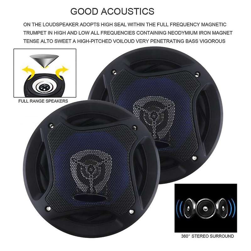 2Pcs 6.5 Inch 500W Car HiFi Coaxial Speaker Vehicle Door Auto Audio Music Stereo Full Range Frequenc