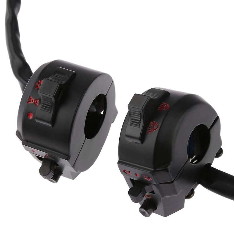 2Pcs 7/8 Inch 22 mm Universal Motorcycle Handlebar Control Switch Left and Right Low Beam Turn Signa