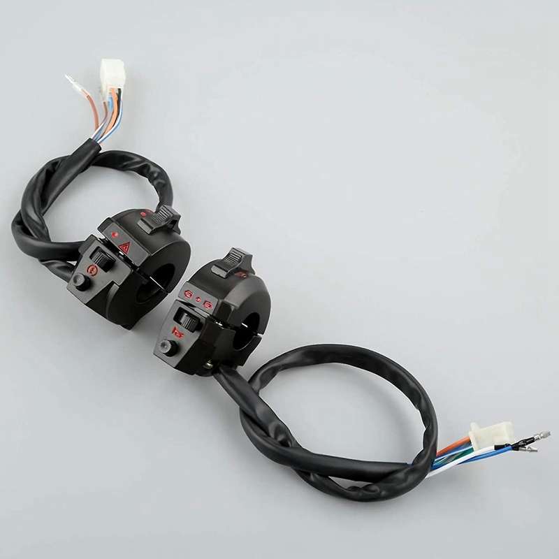 2Pcs 7/8 Inch 22 mm Universal Motorcycle Handlebar Control Switch Left and Right Low Beam Turn Signa