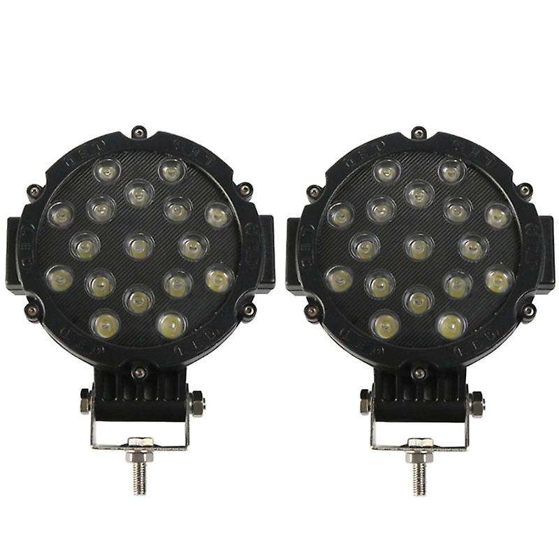 2Pcs 7 Inch LED Offroad Pod Lights Bar 51W Spot Bumper Driving Headlight Fog Light for Off Road, Tru