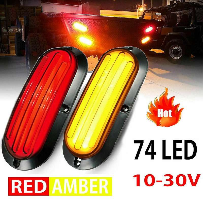 2PCS 74LED Tail Lights Rear Turn Signal Lamp Brake Indicator Warning Light for Truck Trailer SUV Van