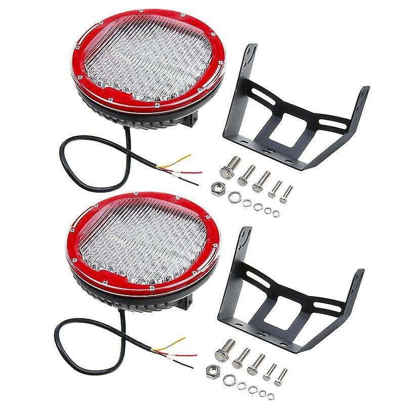 2Pcs 9 Inch 640W Round Work Light LED Spot Flood Offroad Headlight Marine