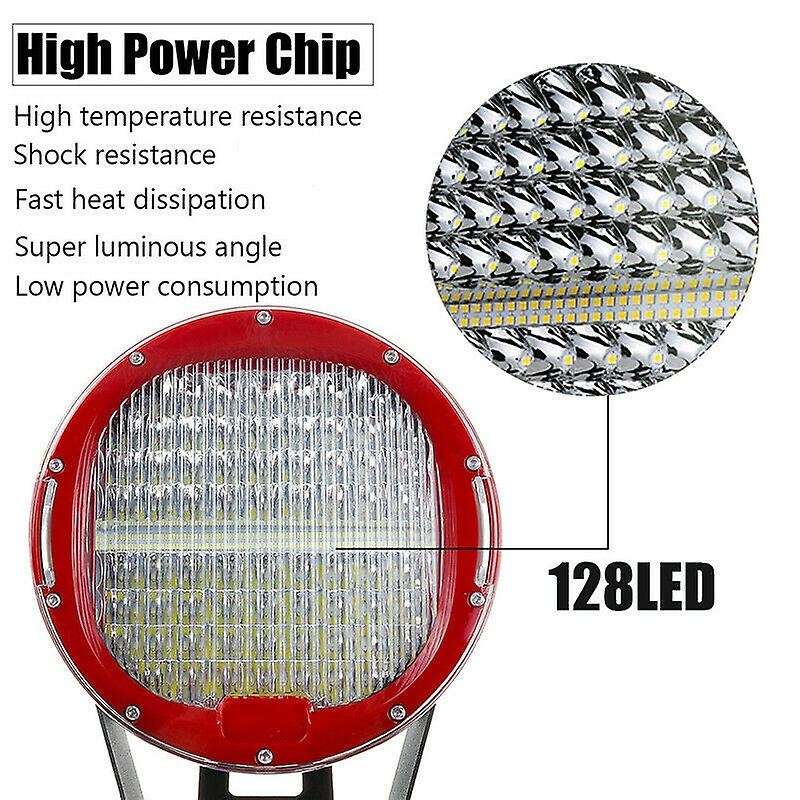 2Pcs 9 Inch 640W Round Work Light LED Spot Flood Offroad Headlight Marine