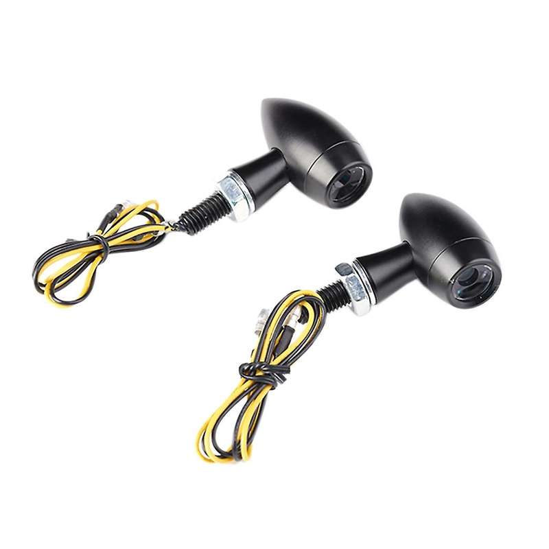 2PCS 8MM Motorcycle Retro Turn Signal Light Motorcycle Amber Turn Signal Indicator Light for