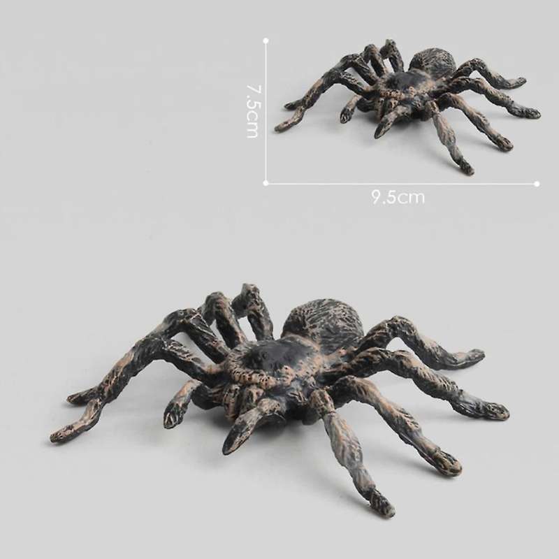 2Pcs 9.5cm Large Fake Realistic Spider Insect Model Toy Fun Halloween Scary Prop