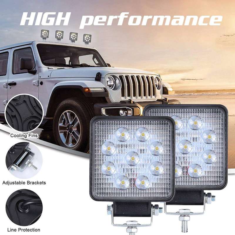2Pcs 90W 6000K 9000Lm Spotlight Led Work Bars Driving Lamps Waterproof Road Fog Lights for Truck Atv