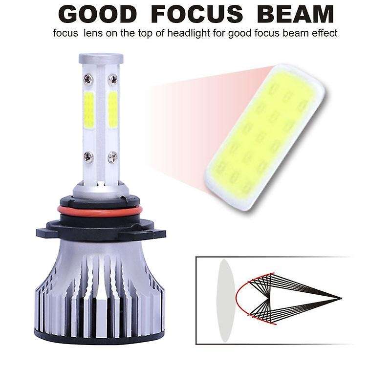 2Pcs 9012 LED Headlight Bulbs Conversion Kit Car Headlamp 20000LM 6500K 100W Cool White Hi/Lo Beam 4