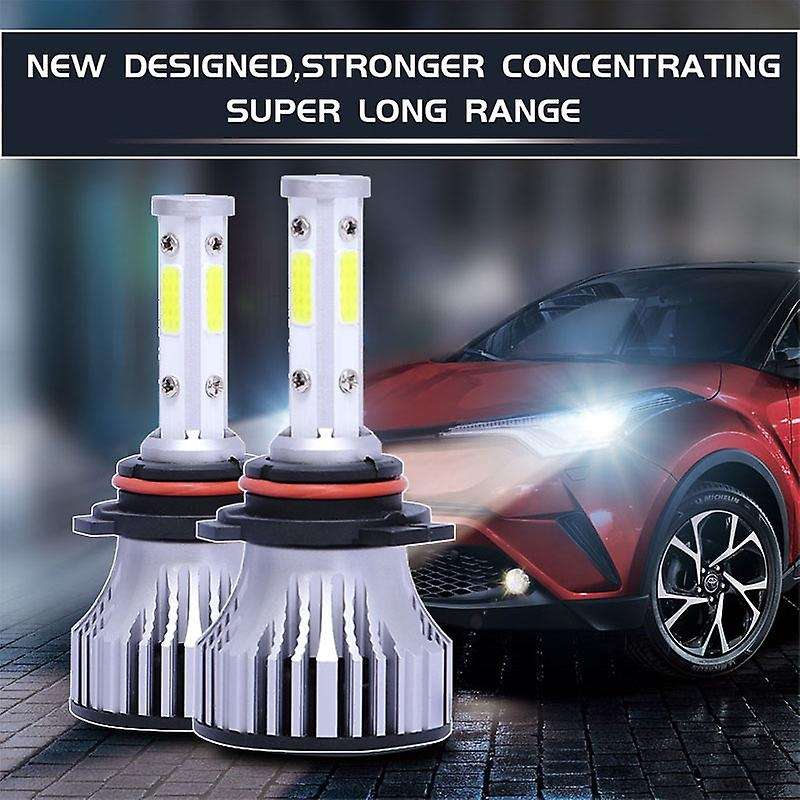 2Pcs 9012 LED Headlight Bulbs Conversion Kit Car Headlamp 20000LM 6500K 100W Cool White Hi/Lo Beam 4
